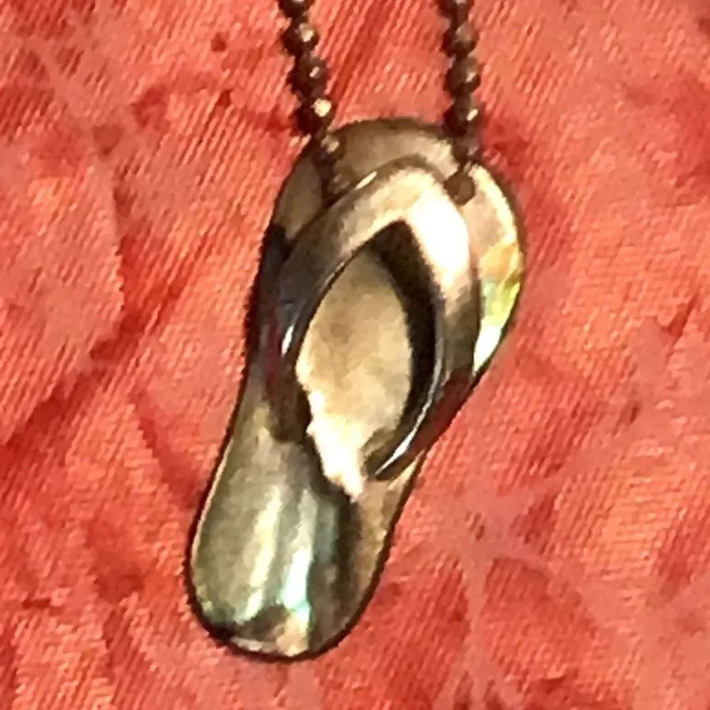 Necklace vintage sterling silver with flipflop pendant